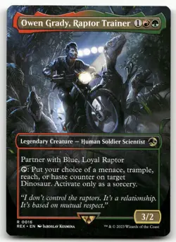 Owen Grady, Raptor Trainer (Borderless) #16 (NM) Jurassic World REX Magic MTG - Image 1
