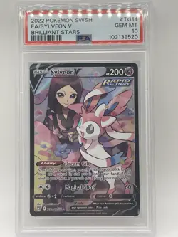 Pokemon Sylveon V PSA 10 GEM MINT 💎 TG14/TG30 Brilliant Stars TG14 Full Art - Image 1