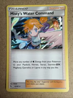 Pokemon Mistys Water Command Holo Card 63/68 Hidden Fates (2) - Image 1