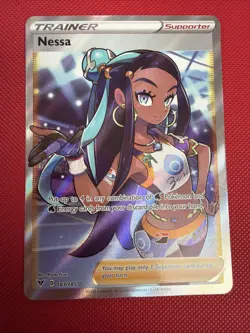 Pokemon SWSH Vivid Voltage Trainer Nessa Full Art 183/185 Card - Image 1
