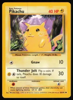 2000 CLASSIC - BASE SET 2 PIKACHU BASIC/COMMON #87 - Image 1