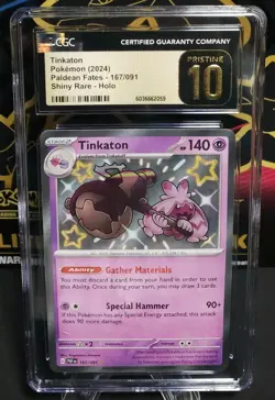 Pokemon Tinkaton Baby Shiny #167, Paldean Fates Holo, CGC Pristine 10 (Low Pop) - Image 1