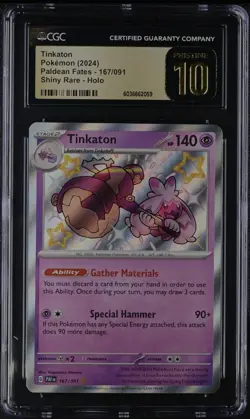 Pokemon Tinkaton Baby Shiny #167, Paldean Fates Holo, CGC Pristine 10 (Low Pop) - Image 2