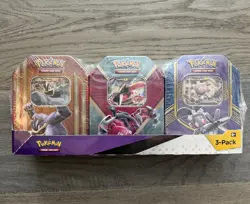 Pokemon TCG 3-Pack Tin Bundle Factory Sealed Machamp Yveltal-EX Magearna 2016 - Image 3