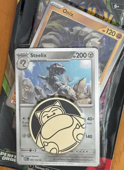 POKEMON TCG PERFECT ORDER BOOSTER PACK, 2 PROMO CARDS STEELIX & ONIX, 1 COIN - Image 3