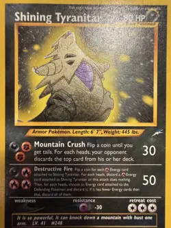 Shining Tyranitar 113/105 Neo Destiny Holo Pokemon - Image 5