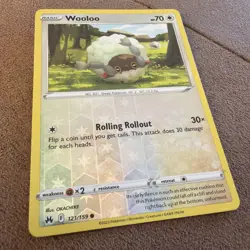 Pokemon Card Wooloo Crown Zenith Reverse Holo Common 121/159 Near Mint - Image 1