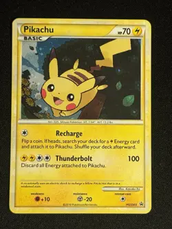 Pikachu HGSS03 Holo Rare Pokemon Card Heart Gold Soul Silver Promo - SWIRL - Image 1