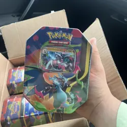 Pokemon TCG Mega Charizard X and Y EX Tins Box of X6 Factory Sealed✅🚚 - Image 2
