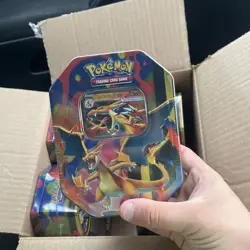 Pokemon TCG Mega Charizard X and Y EX Tins Box of X6 Factory Sealed✅🚚 - Image 4