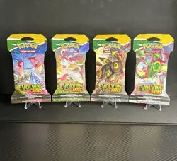 2021 Pokemon SWSH Evolving Skies Sleeved Booster Pack Art Set! *ALL 4 ARTWORKS* - Image 1