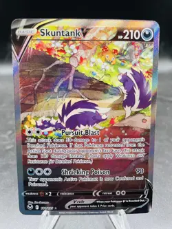 Pokemon Skuntank V 181/195 Alt Art Silver Tempest Ultra Rare Full Art Holo NM - Image 1