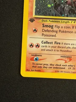 Pokemon Houndour 5/75 1st Edition Holo LP Neo Discovery 2002 WOTC PERFECT SWIRL - Image 5