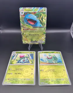 Pokemon 151 Holo Lot 3x Bulbasaur 001/165 Ivysaur 002/165 Venusaur ex - Image 1