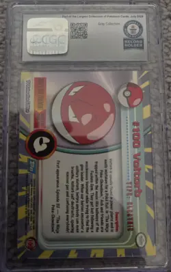 CGC Guinness World Record 1/1 Voltorb Pokemon Topps 2000 Series 2 - 100 - Image 2