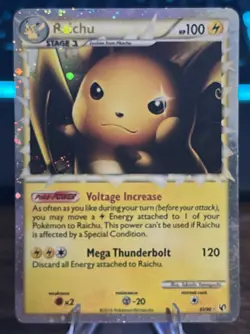 Pokemon Heartgold & Soulsilver Undaunted 83/90 Raichu MP Prime 2010 Holo Rare - Image 1