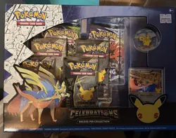 Pokemon TCG Celebrations Deluxe Pin Collection Box English Zacian Pikachu Age 6+ - Image 1