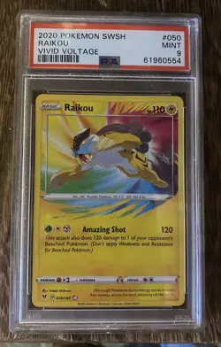 Raikou - Amazing Rare #050 - 2020 Pokemon Vivid Voltage 050/185 - PSA 9 MINT - Image 1