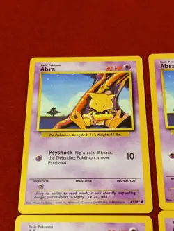 (4) ABRA 43/102 COMMON BASE SET 1999 UNLIMITED POKEMON LP - Image 2