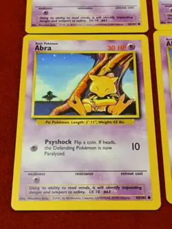 (4) ABRA 43/102 COMMON BASE SET 1999 UNLIMITED POKEMON LP - Image 4