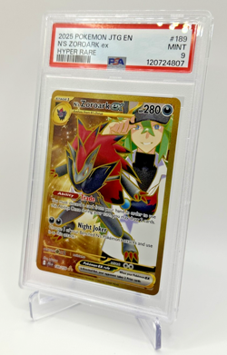 2025 POKEMON JTG EN-JOURNEY TOGETHER HYPER RARE #189 N'S ZOROARK EX PSA MINT 9 - Image 1