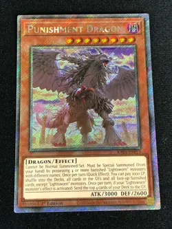 YUGIOH PUNISHMENT DRAGON RA03-EN015 1ST PLATINUM SECRET - Image 1