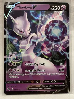 Mewtwo V 030/078 Pokemon Go Ultra Rare Pokemon Card NEAR MINT NM - Image 2