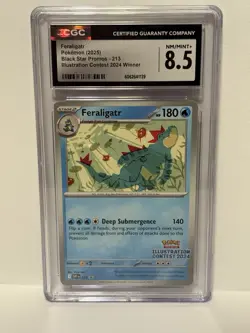 CGC 8.5 Feraligatr 213 Illustration Contest Winner Promo Pokemon Card Sv Promo - Image 1