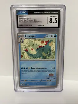 CGC 8.5 Feraligatr 213 Illustration Contest Winner Promo Pokemon Card Sv Promo - Image 3