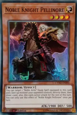 CYHO-EN090 NOBLE KNIGHT PELLINORE SUPER RARE 1ST EDITION YuGiOh CARD - Image 1