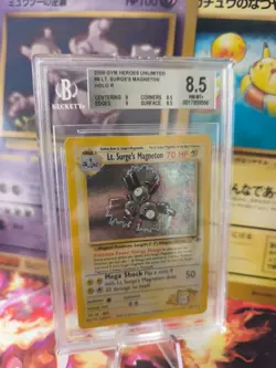 Pokemon Karte Card Lt Surge's Magneton Holo Gym Heroes 2000 Beckett BGS 8.5 - Image 1