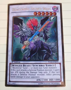 Yugioh - Blackwing Armed Wing - PGLD-EN078 - NM Gold Rare 1st Edition - Image 1