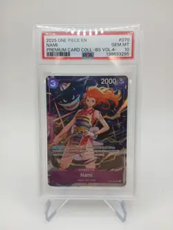 One Piece Bandai Nami Premium Card Coll BS Vol.4 Foil Promo PSA 10 #070 - Image 1