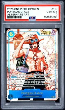 2025 ONE PIECE OP13 119 CARRYING ON HIS WILL PORTGAS D ACE SEC ALT ART PSA 10 - Image 1