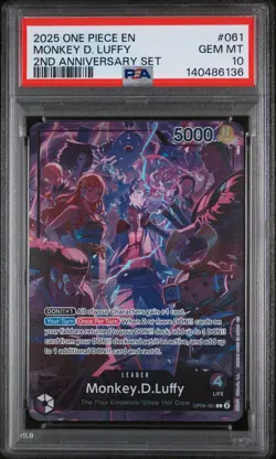 2nd Anniversary English One Piece -PSA 10 ALL 4 LEADERS Luffy Shanks Buggy Teach - Image 4