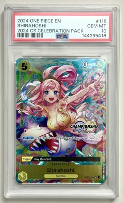 ONE PIECE 2024 CHAMPIONSHIP SHIRAHOSHI #116 CELEBRATION PACK PSA 10 - Image 1