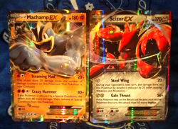 2016 POKEMON HOLLO EX (4) CARD LOT - MACHAMP, SCIZOR, BEEDRILL, PALKIA - Image 3
