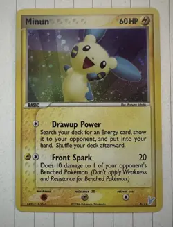 Pokemon Minun 6/12 EX Trainer Kit 2 Holo Common Basic Card 60 HP English - Image 1