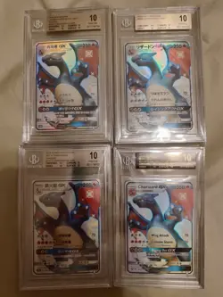 BGS 10 Pristine Full Art Charizard GX 4 card lot (includes Black Label English) - Image 1