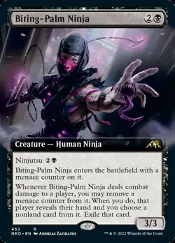 Biting-Palm Ninja (452) Foil Extended Art Kamigawa: Neon Dynasty NEO MTG NM - Image 1