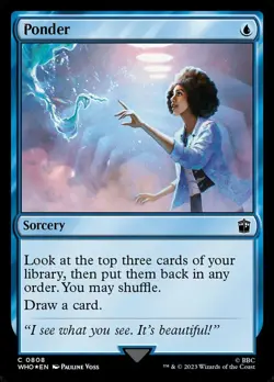 MTG Ponder - Surge Foil, Doctor Who, Lightly Played, English - Image 1