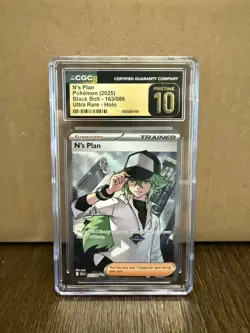 2025 POKEMON BLK EN-BLACK BOLT ULTRA RARE #163/086 N'S PLAN CGC Pristine 10 - Image 1