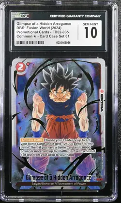 Glimpse of a Hidden Arrogance FB02-035 CGC 10 Dragon Ball Super Card - Image 1