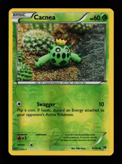 Cacnea 4/162 Reverse Holo Yuka Morii XY - BREAKthrough Pokemon Card - Image 1