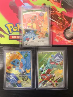 Pokemon TCG First Partner Illustration Gen 1 Kanto Starters Set Mint GRADEABLEU - Image 1