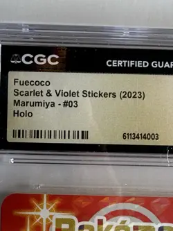 2023 Pokemon Scarlet & Violet Stickers Marumiya Fuecoco #03 Holo CGC 10 Gem Mint - Image 2