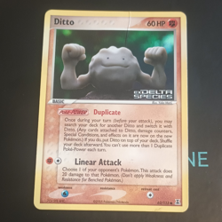Pokemon Ditto (Geodude) 62/113 EX Delta Species Reverse Holo Damaged - Image 1