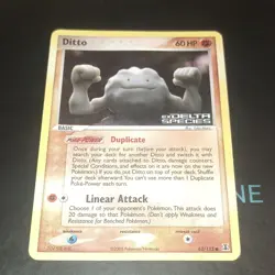 Pokemon Ditto (Geodude) 62/113 EX Delta Species Reverse Holo Damaged - Image 2