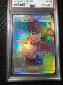 2019 Pokemon Sun & Moon FA/Misty’s Favor Unfied Minds Psa 8 - Image 2