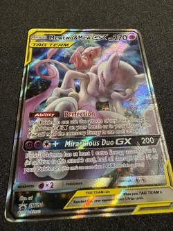 Pokemon Mewtwo & Mew GX TAG TEAM Promo SM191 DMG - Image 2